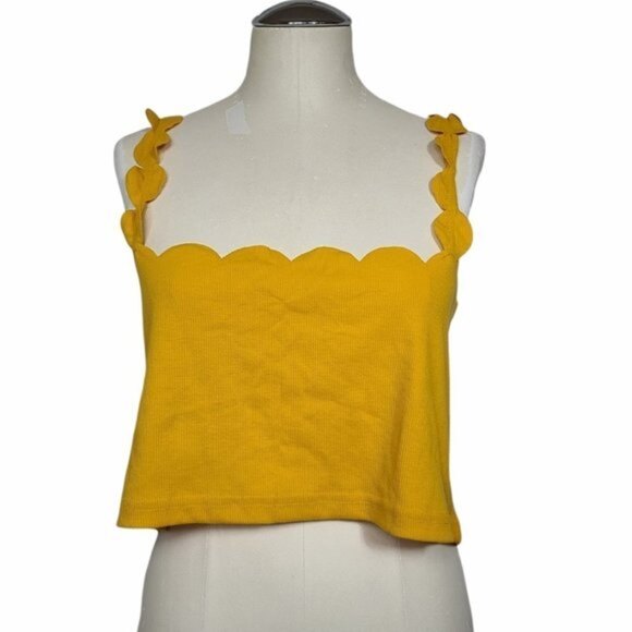 SHEIN Tops - Shein Curve Scalloped Yellow Crop Top 3XL